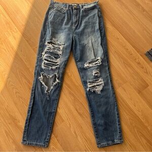 YMI Dream High‎ Rise Skinny Distressed Jeans 11/30
